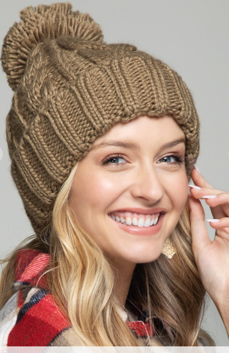 Pompom Knitted Beanie